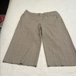 Plaid Wide-Leg Cropped Pants